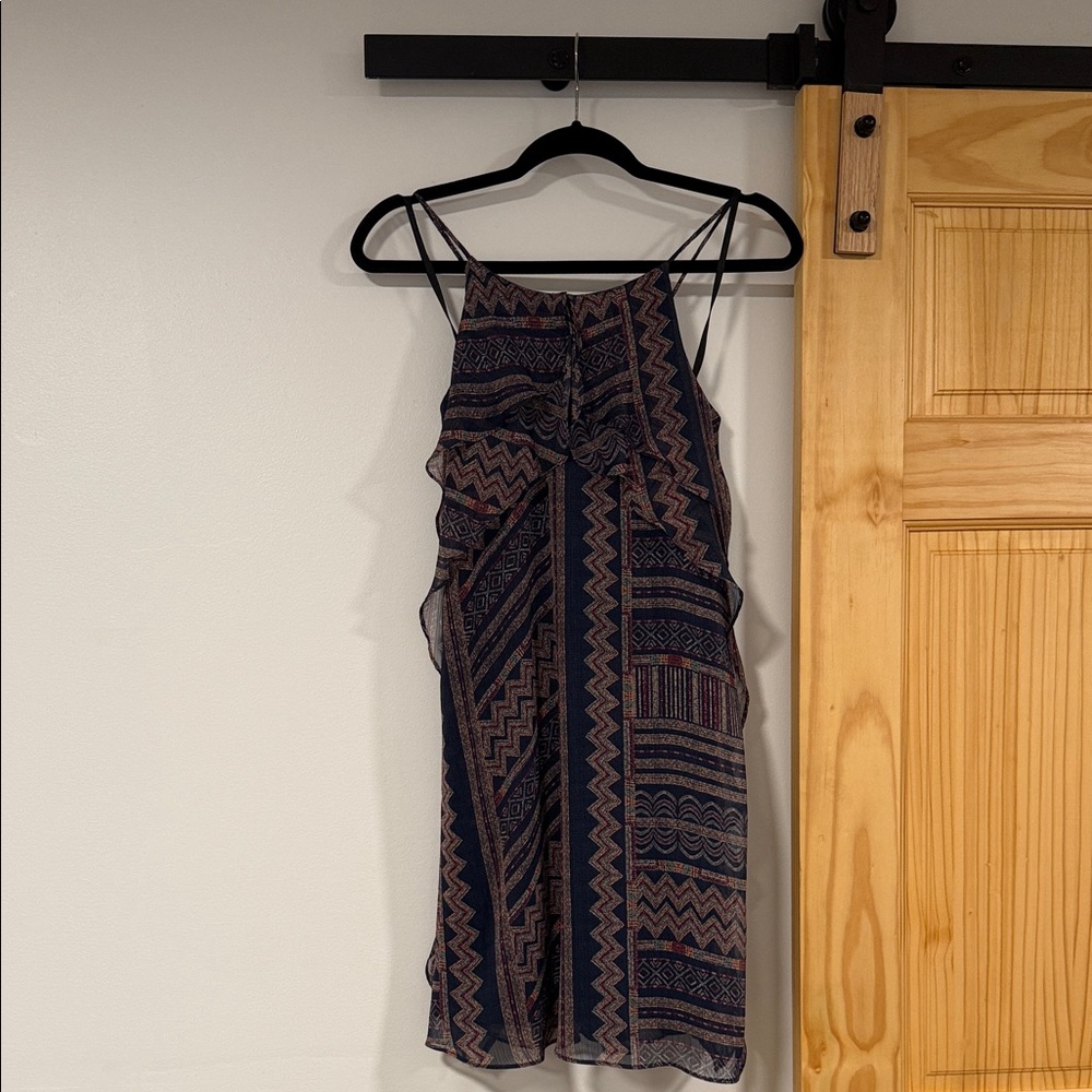 BCBGMaxAzria Geometric Mini Dress in Navy and Pink